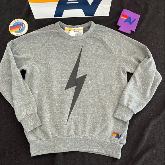 Aviator Nation Tops - - NWT Aviator Nation Bolt Sweatshirt Heather Grey Small & Swag